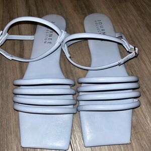 DSW Journee Collection White Strappy Sandals